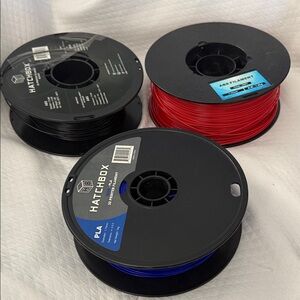 Lot of Hatchbox ABS 3D Printer Filaments Black, Red, Blue Mixed lot